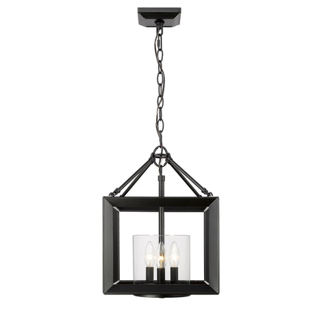 Smyth Convertible Pendant in Matte Black with Clear Glass