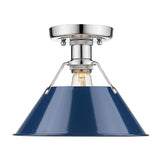 Orwell CH Flush Mount in Chrome with Navy Blue Shade