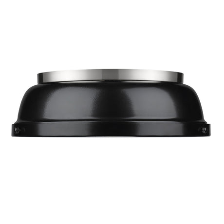 Duncan 14" Flush Mount in Pewter with a Black Shade