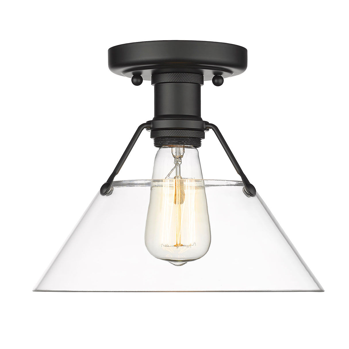 Orwell BLK Flushmount in Matte Black with Clear Glass Shade