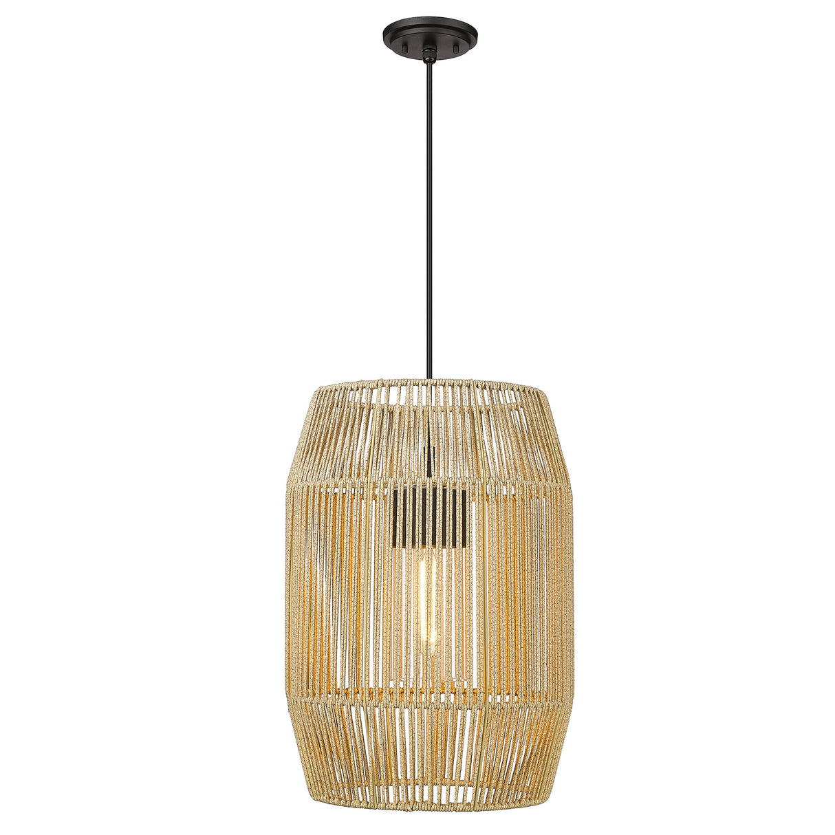 Seabrooke Outdoor 1 Light Pendant in Natural Black