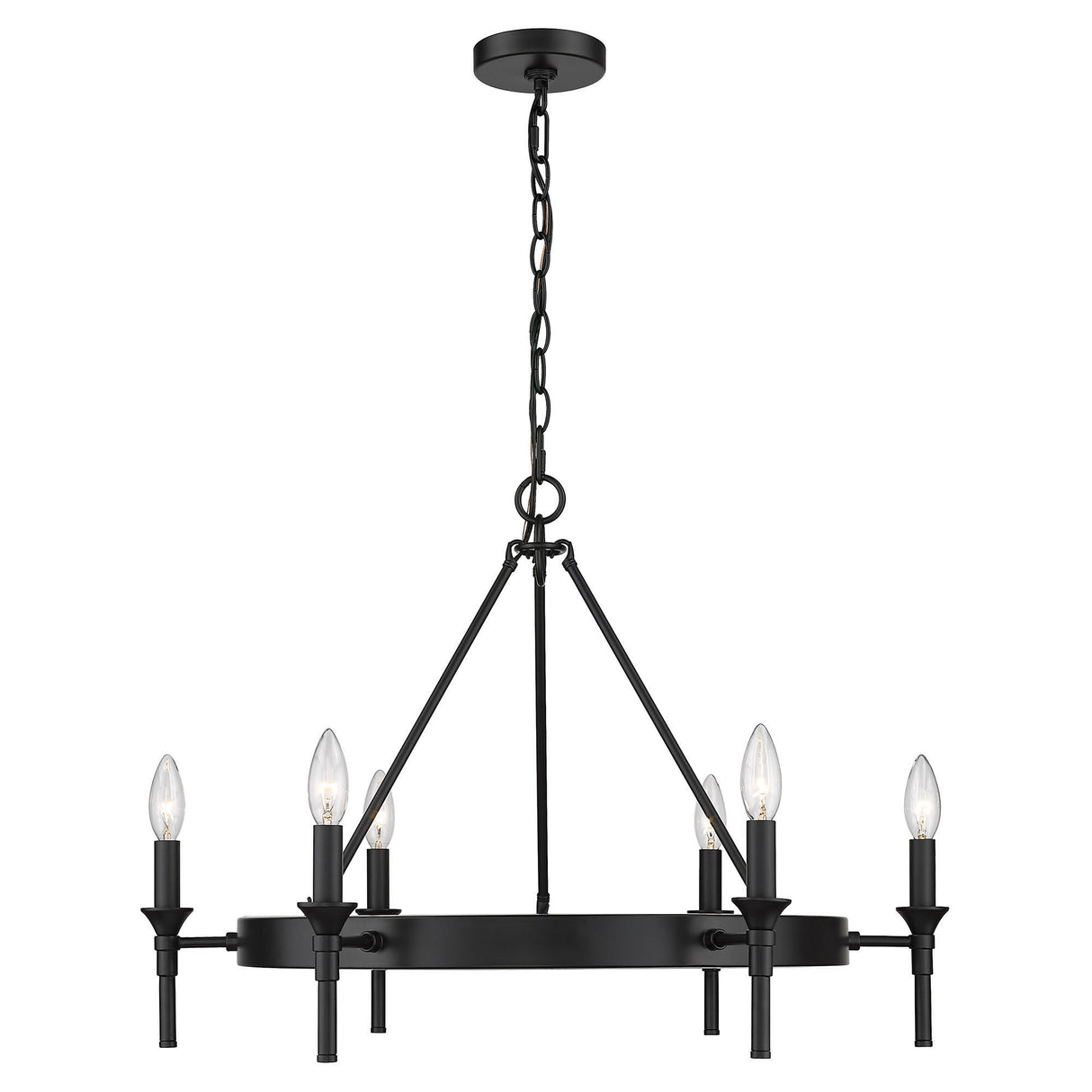 Edinburgh 6 Light Chandelier in Matte Black