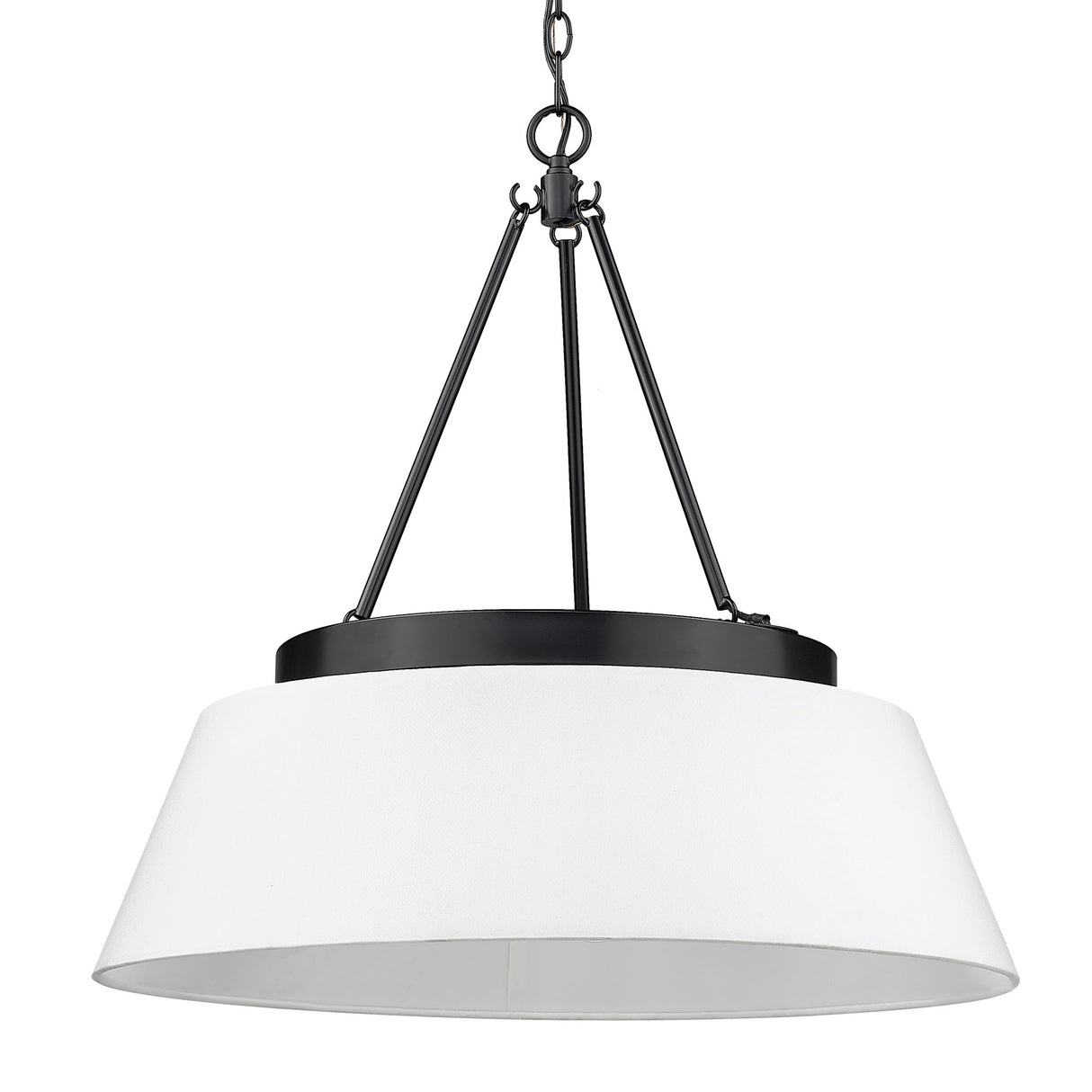Penn 6 Light Chandelier in Matte Black with Modern White Shade