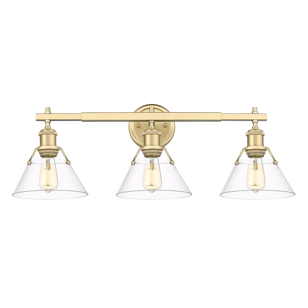 Orwell BCB 3 Light Bath Vanity in Brushed Champagne Bronze with Clear Glass Shades