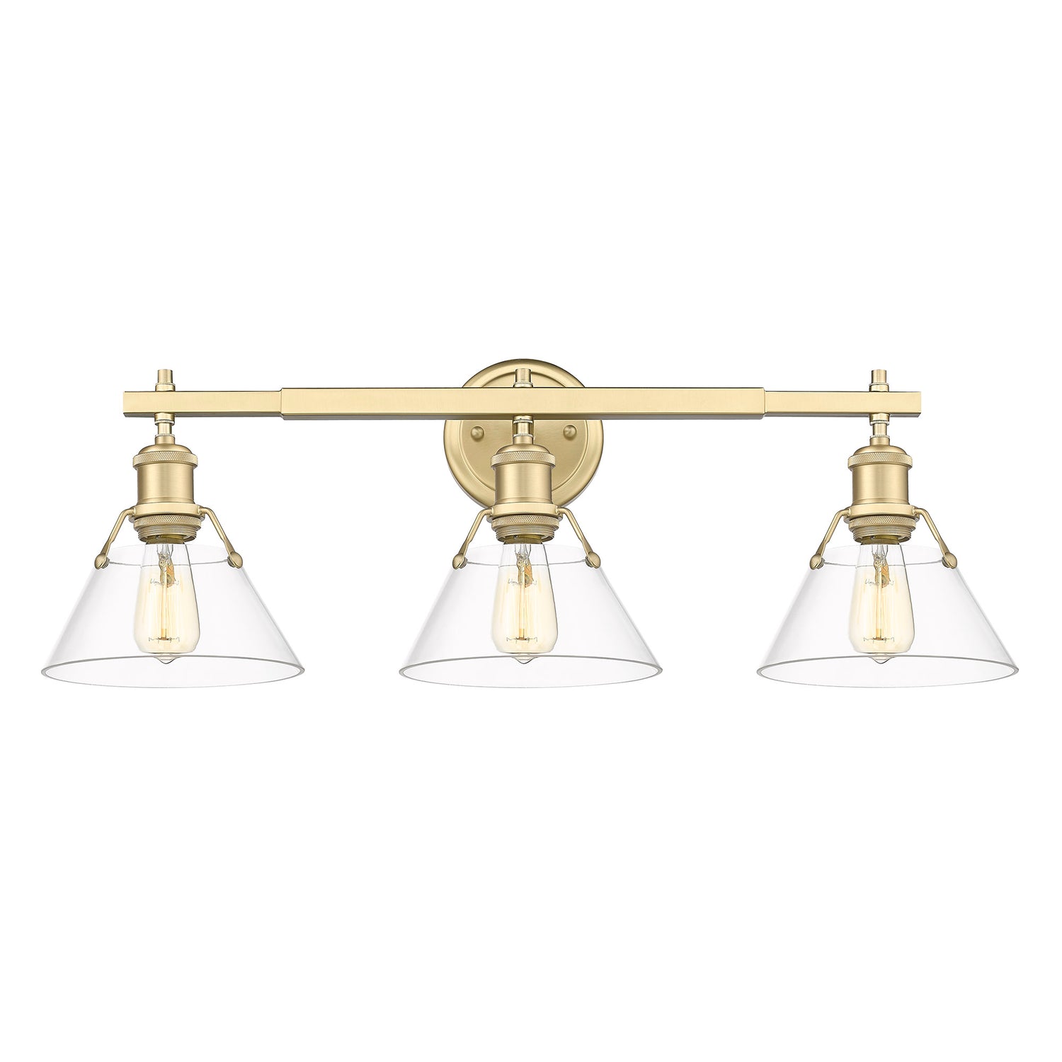 Orwell BCB 3 Light Bath Vanity in Brushed Champagne Bronze with Clear Glass Shades