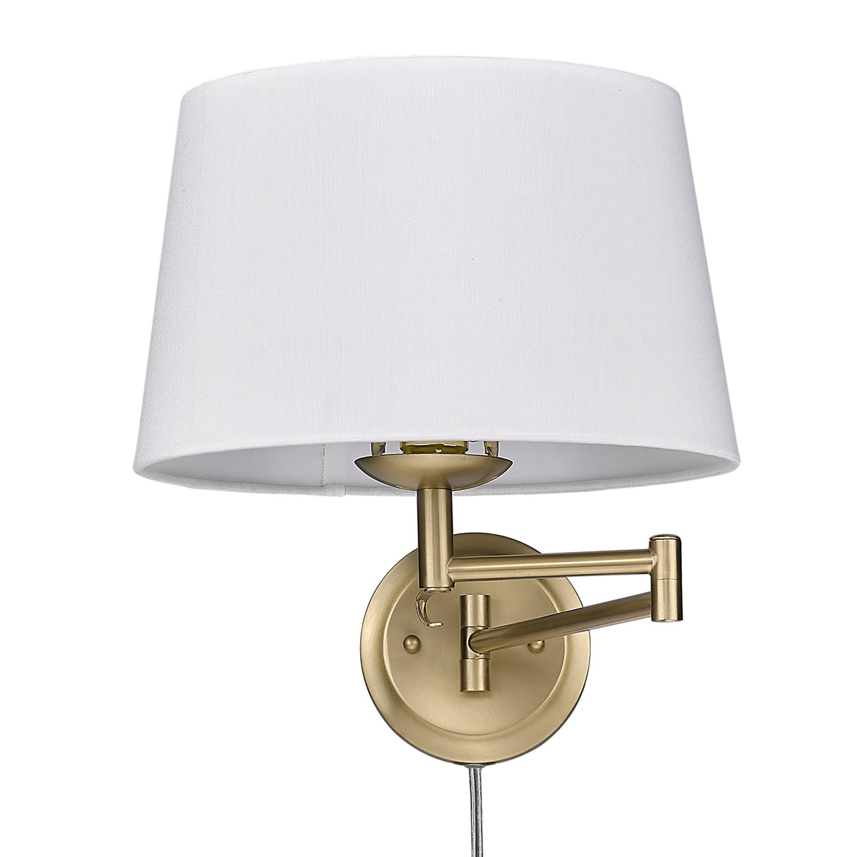 Eleanor Articulating Wall Sconce in Brushed Champagne Bronze with Modern White Shade