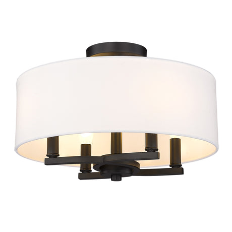 Eliana 4 Light Semi-Flush in Matte Black with Modern White Shade