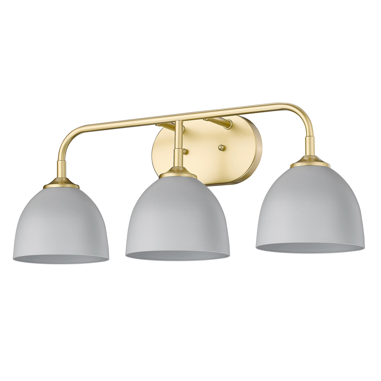Zoey 3-Light Bath Vanity in Olympic Gold with Matte Gray Shade