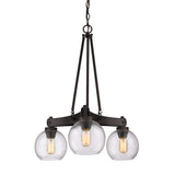 Galveston 3-Light Chandelier in Rubbed Bronze with Seeded Glass