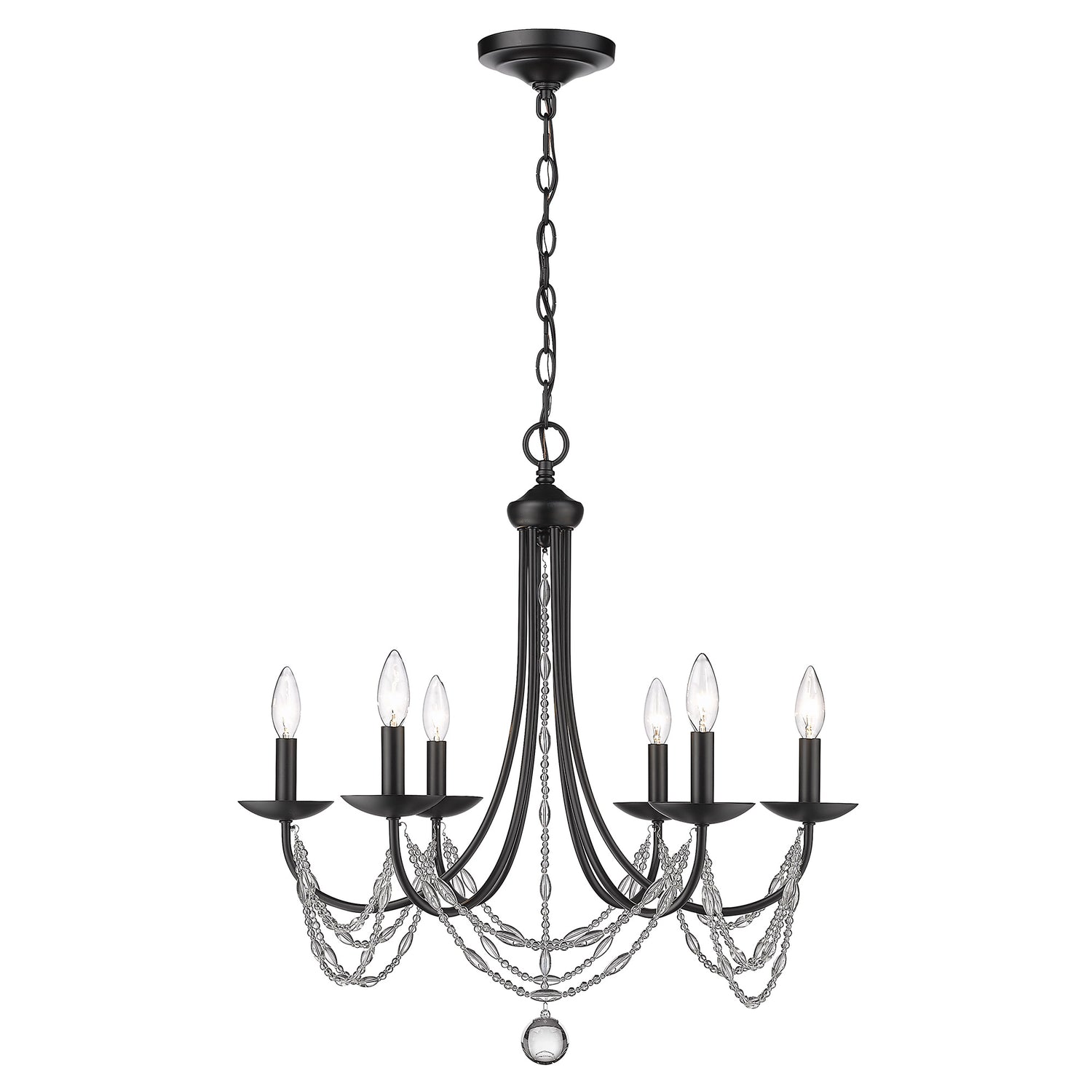 Mirabella 6 Light Chandelier in Matte Black
