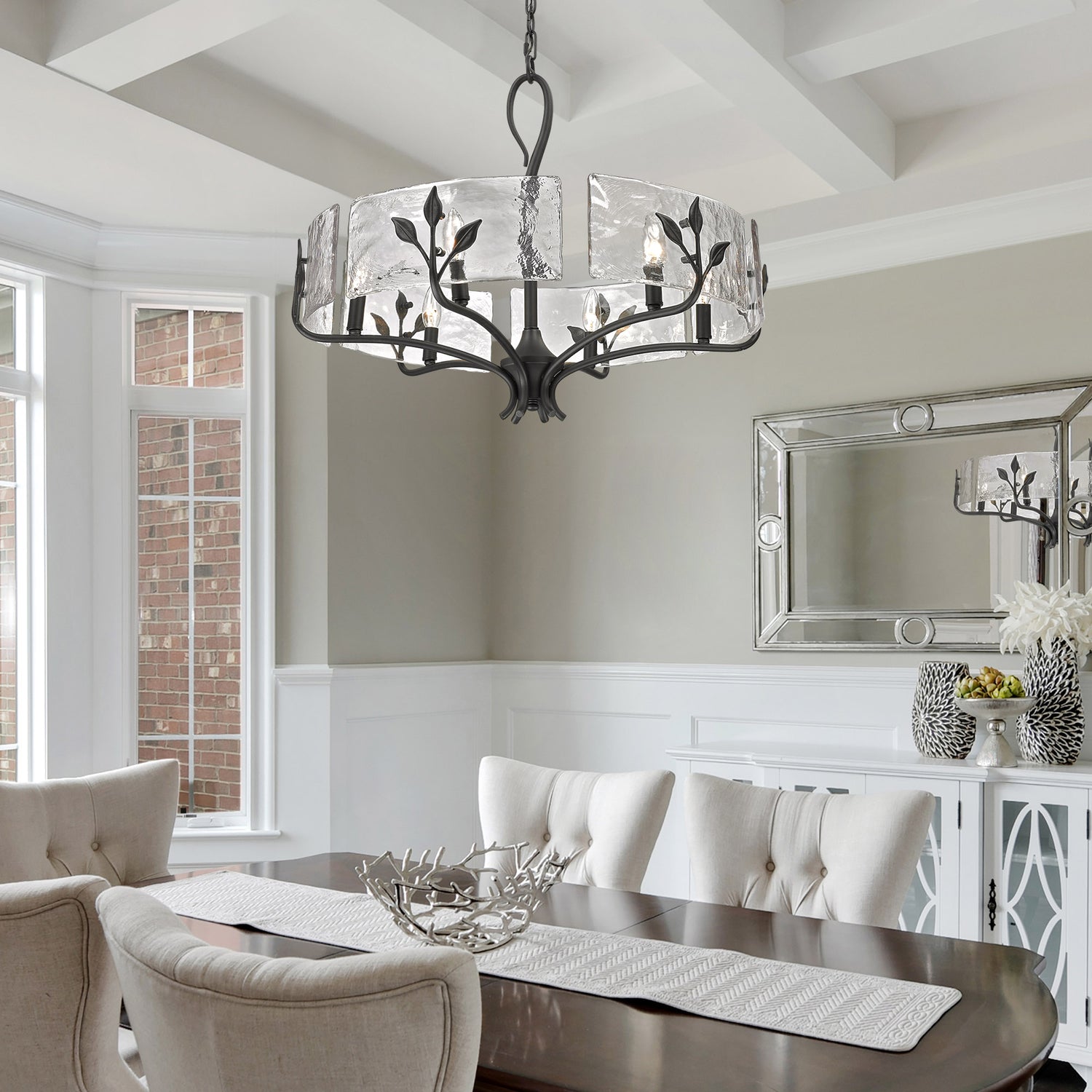 Calla Natural Black 6 Light Chandelier
