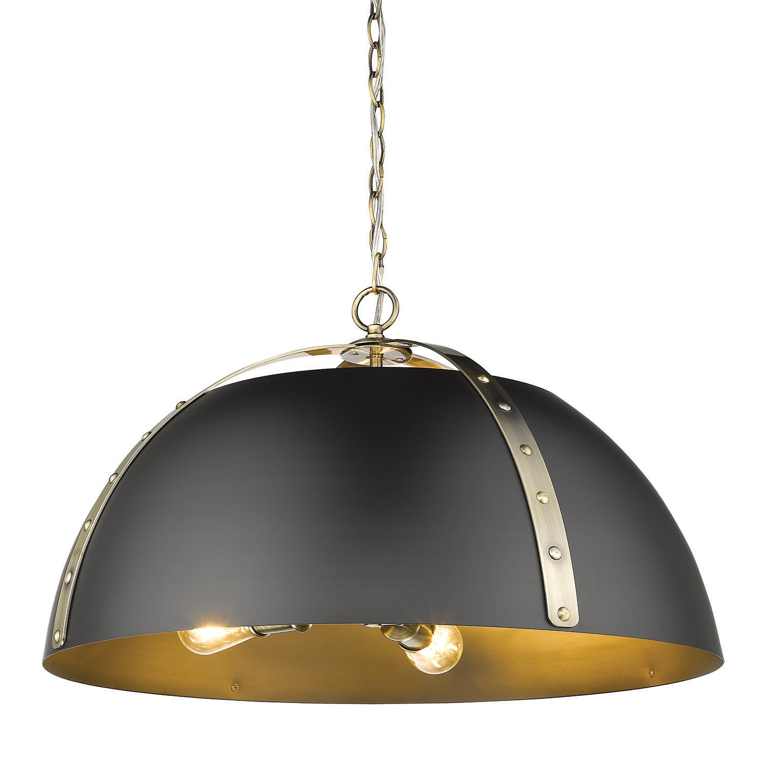 Aldrich AB 5 Light Pendant in Aged Brass
