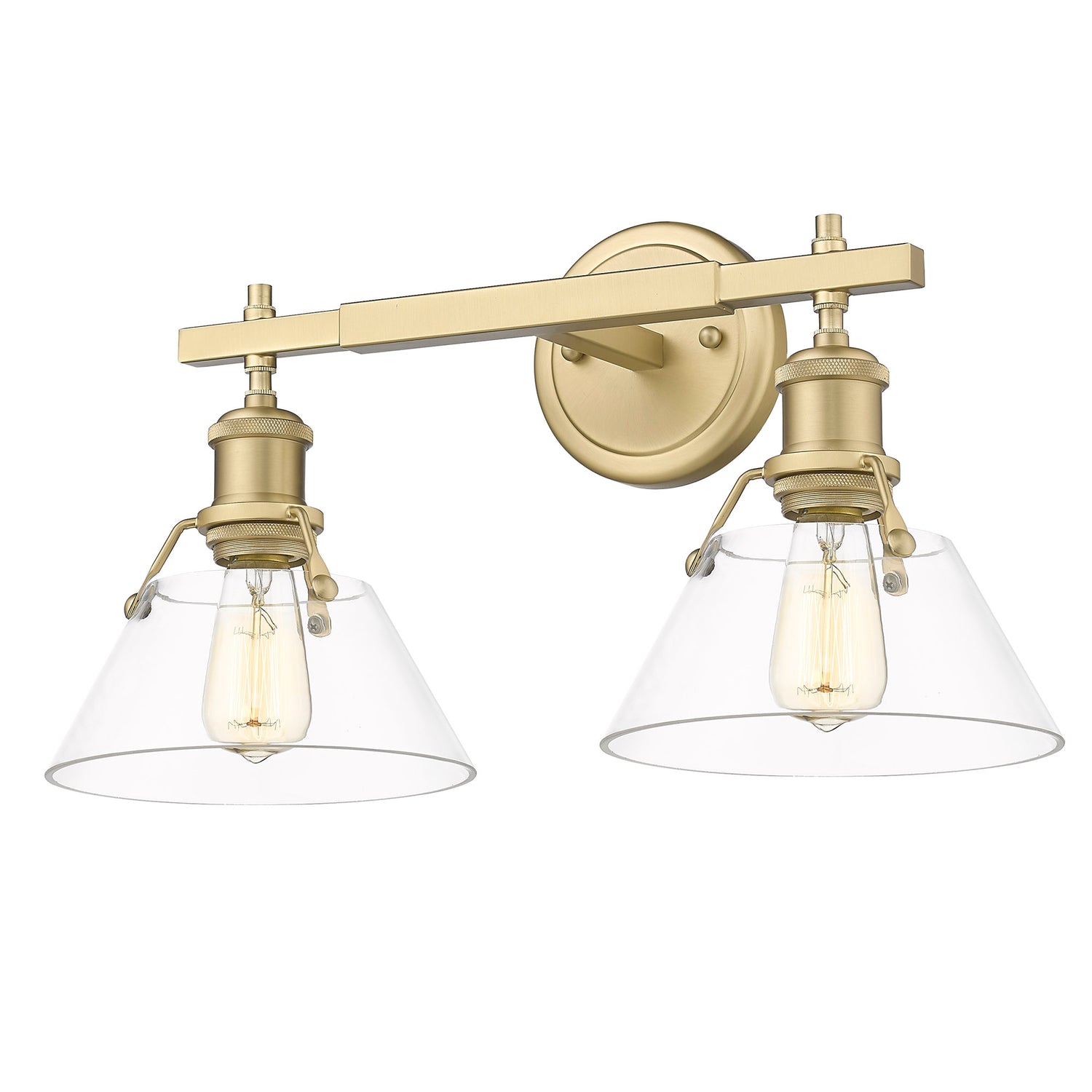 Orwell BLK 2 Light Bath Vanity in Brushed Champagne Bronze with Clear Glass Shade