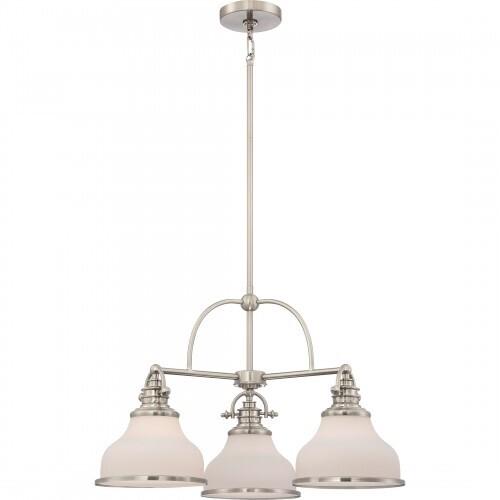 Quoizel GRT5103BN Grant Dinette chandelier brsh nikl 3lts Chandelier