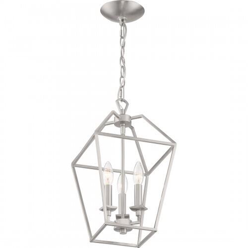 Quoizel AVY5203BN Aviary Pendant Ceiling Lighting, 3-Light, 180 Watts, Brushed Nickel (17"H x 10"W)