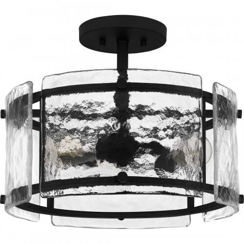 Quoizel FTS1716EK Fortress Semi-flush mount 3 light earth black Semi-Flush Mount