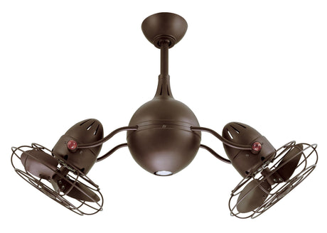 Matthews Fan AQ-TB-MTL Acqua 360° rotational 3-speed ceiling fan in textured bronze finish with metal blades and light kit.