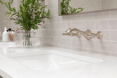 Pfister Brushed Nickel 2-handle Wall Mount Bathroom Faucet LG49-RH4K