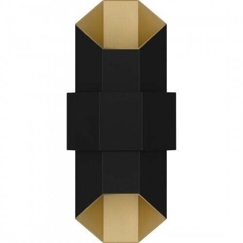 Quoizel CHS8307MBKG Chasm Outdoor wall led light matte black gold Outdoor Lantern