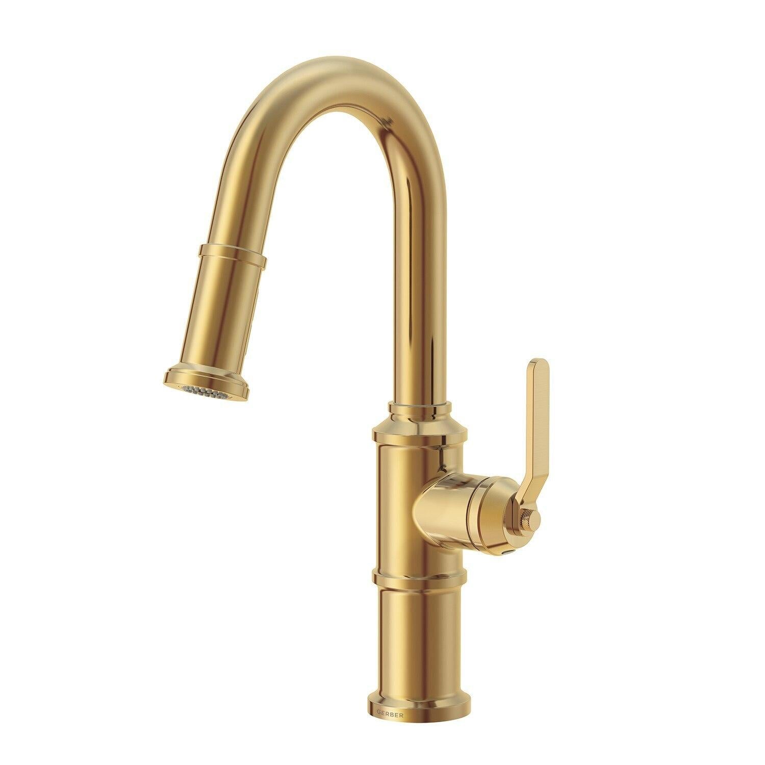 Gerber D150537BS Satin Black Kinzie Single Handle Pull-down Prep Faucet