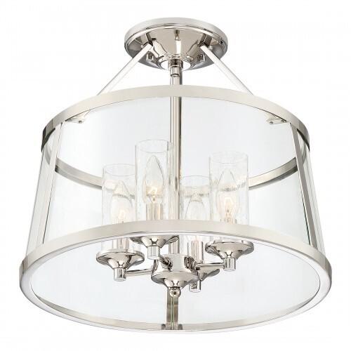 Quoizel BAW1716PK Barlow Semi flush 16"d polished nickel Semi-Flush Mount