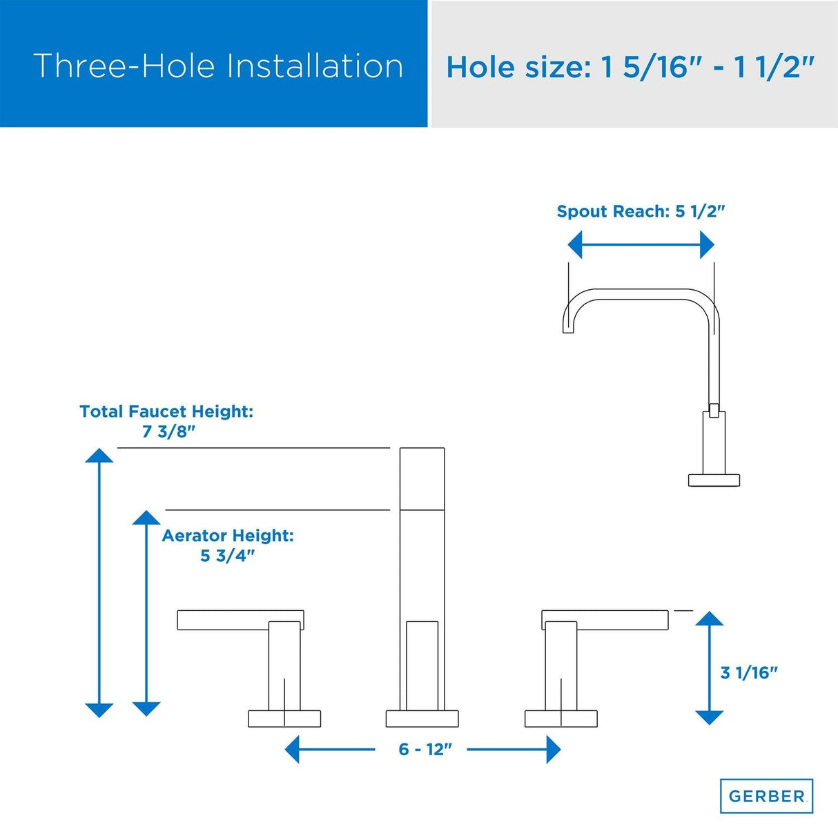 Gerber D304644BN Brushed Nickel Sirius Two Handle Widespread Lavatory Faucet