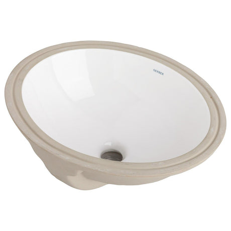 Gerber G0013743 White Luxoval Oval Undercounter Bathroom Sink
