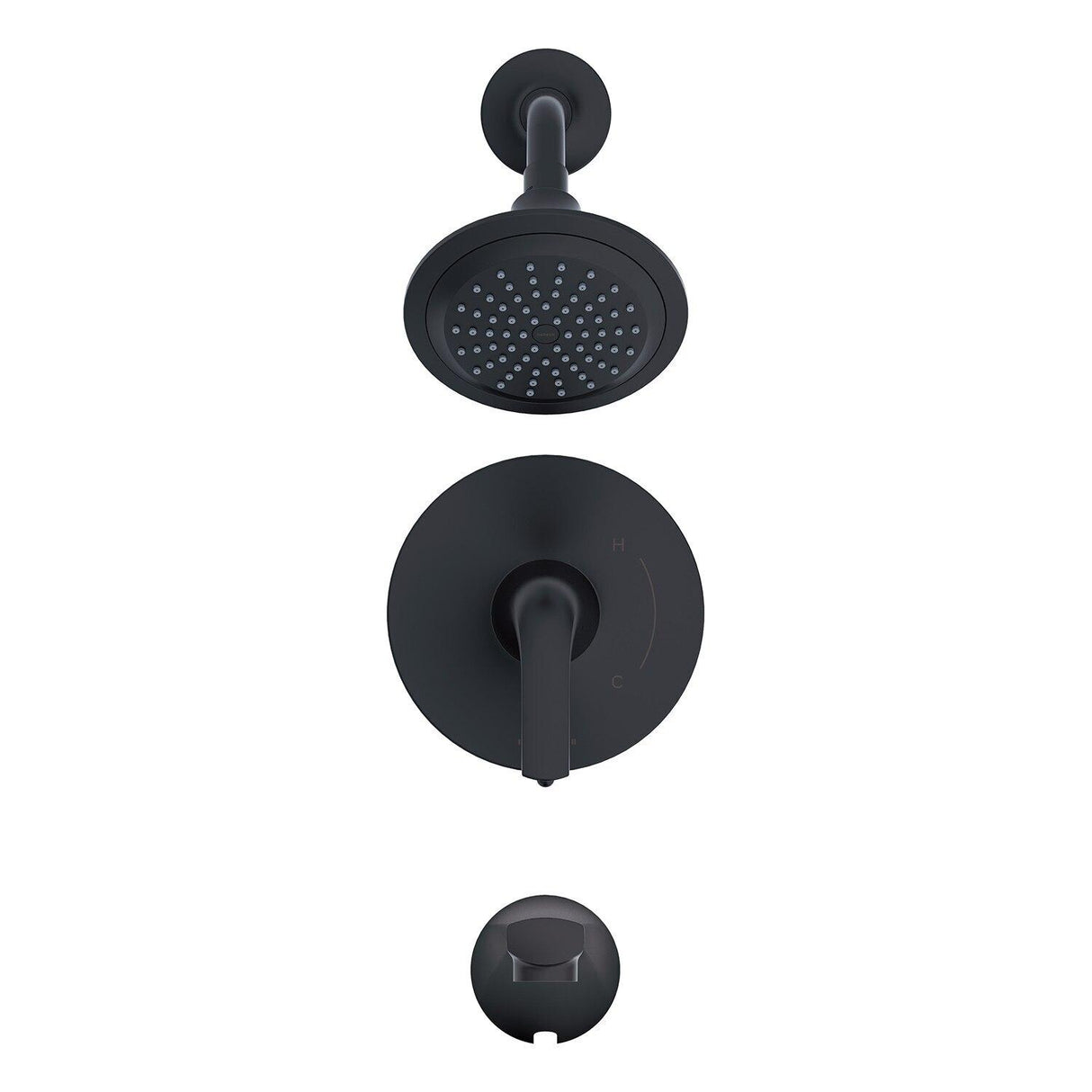 Gerber D501034BSTC Satin Black Lemora Tub & Shower Trim Kit, Diverter On Valve, 1.7...