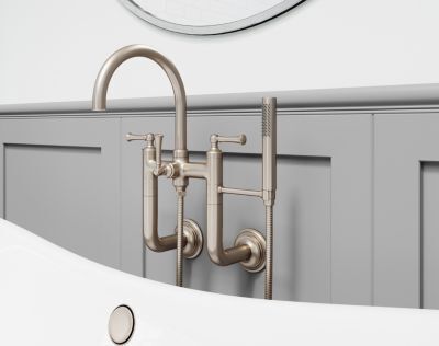 Pfister Brushed Nickel Tisbury Wall Mounted Tub Filler LG6-3TBK