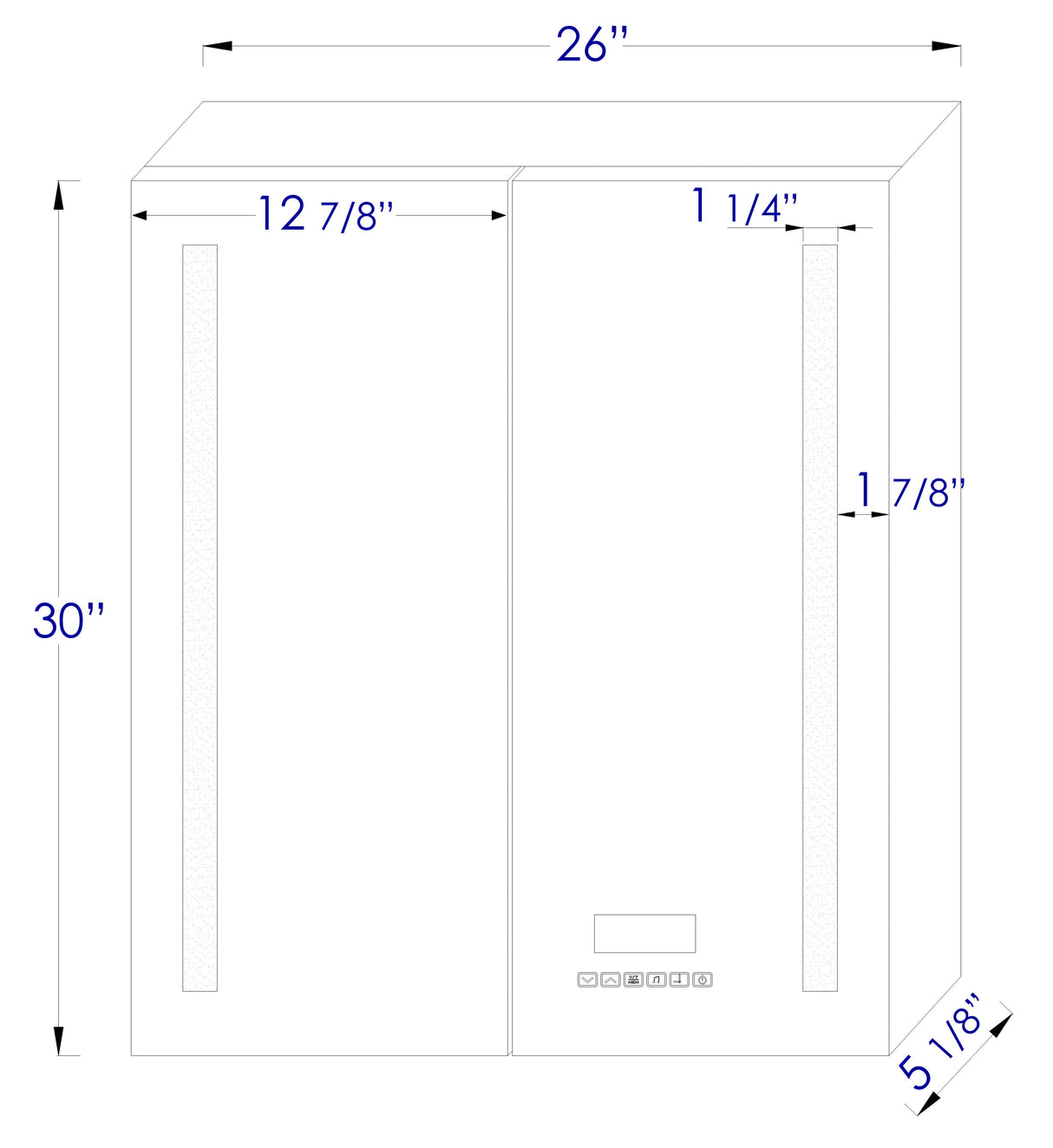 26" x 30" Double Door LED Light Bluetooth Medicine Cabinet