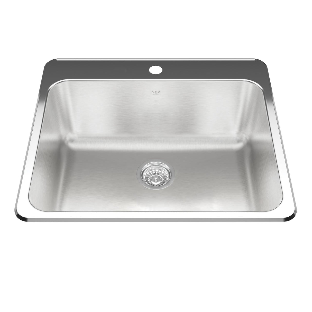 KINDRED QSLA2225-10-1N Utility Collection 25.25-in LR x 22-in FB x 10-in DP Drop In Single Bowl 1-Hole Stainless Steel Laundry Sink In Satin Finished Bowl with Mirror Finished Rim