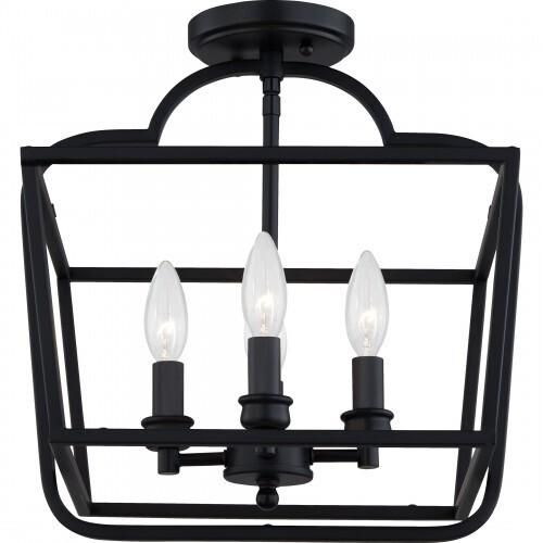 Quoizel BLA1714MBK Blanche Semi-flush mount 4 lights matte black Semi-Flush Mount