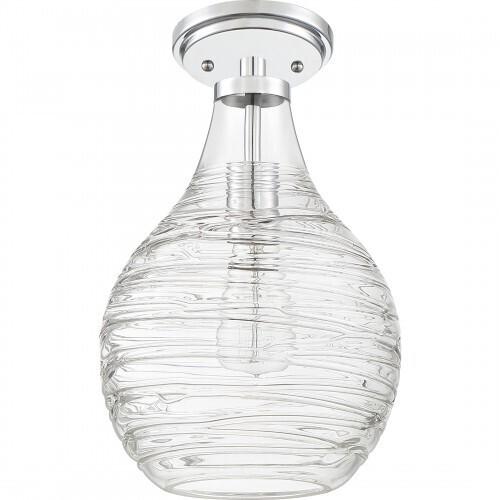 Quoizel QSF4019C Genie Semiflush mount 1 light polished chrome Semi-Flush Mount