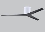 Matthews Fan EKH-WH-BK Eliza-H 3-blade ceiling mount paddle fan in Gloss White finish with matte black ABS blades.