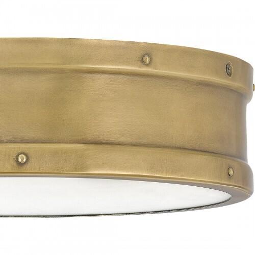 Quoizel QF5224WS Ahoy Flush mount led light weathered brass Flush Mount