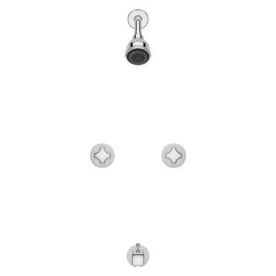 Polished Chrome Pfister 2-handle Tub & Shower Faucet With Metal KNO... LG03-6110