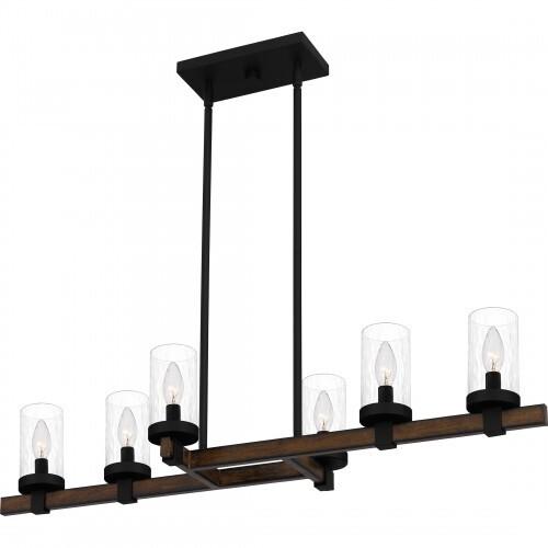 Quoizel TUT638MBK Tuthill Linear chandelier 6 lights matte black Island Light