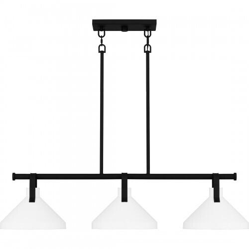 Quoizel BIK338MBK Brink Linear chandelier 3 lights matte black Island Light