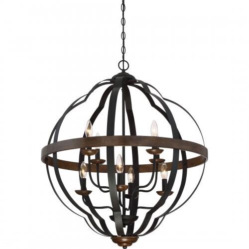 Quoizel SRN5208MK Siren 8 light foyer marcado blk Pendant