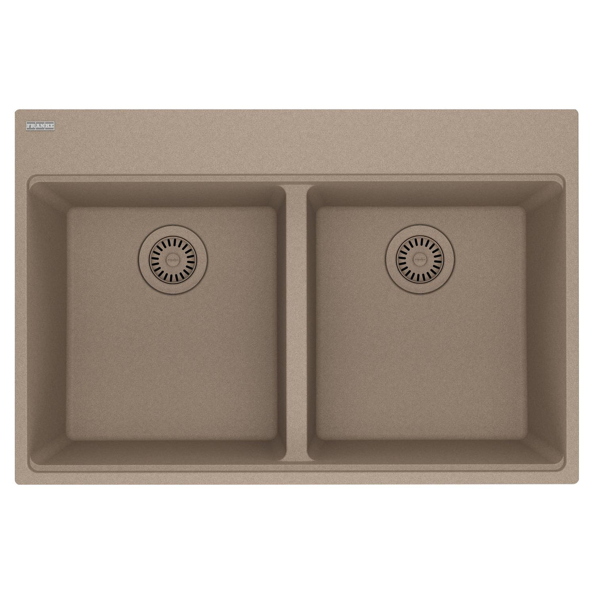 FRANKE MAG6201515-OYS Maris Topmount 33-in x 22-in Granite Double Bowl Kitchen Sink in Oyster In Oyster