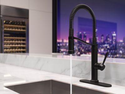 Pfister Matte Black Culinary Kitchen Faucet GT529-BRUB