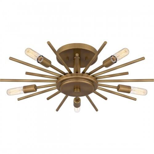 Quoizel QSF6158WS Quoizel Semi-Flush Mount Semi flush 5 lights weathered brass Semi-Flush Mount