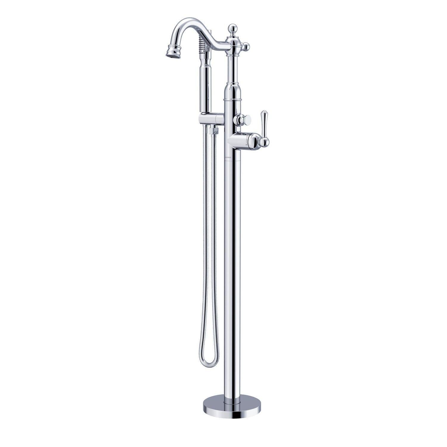 Gerber D300557BNT Brushed Nickel Traditional Floor Mount Tub Filler Trim Kit With HAN...
