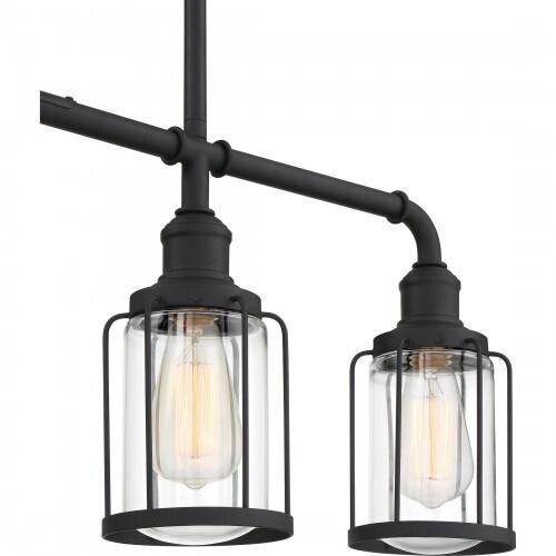 Quoizel LUD434EK Ludlow Linear chandelier 4 light earth black Island Light