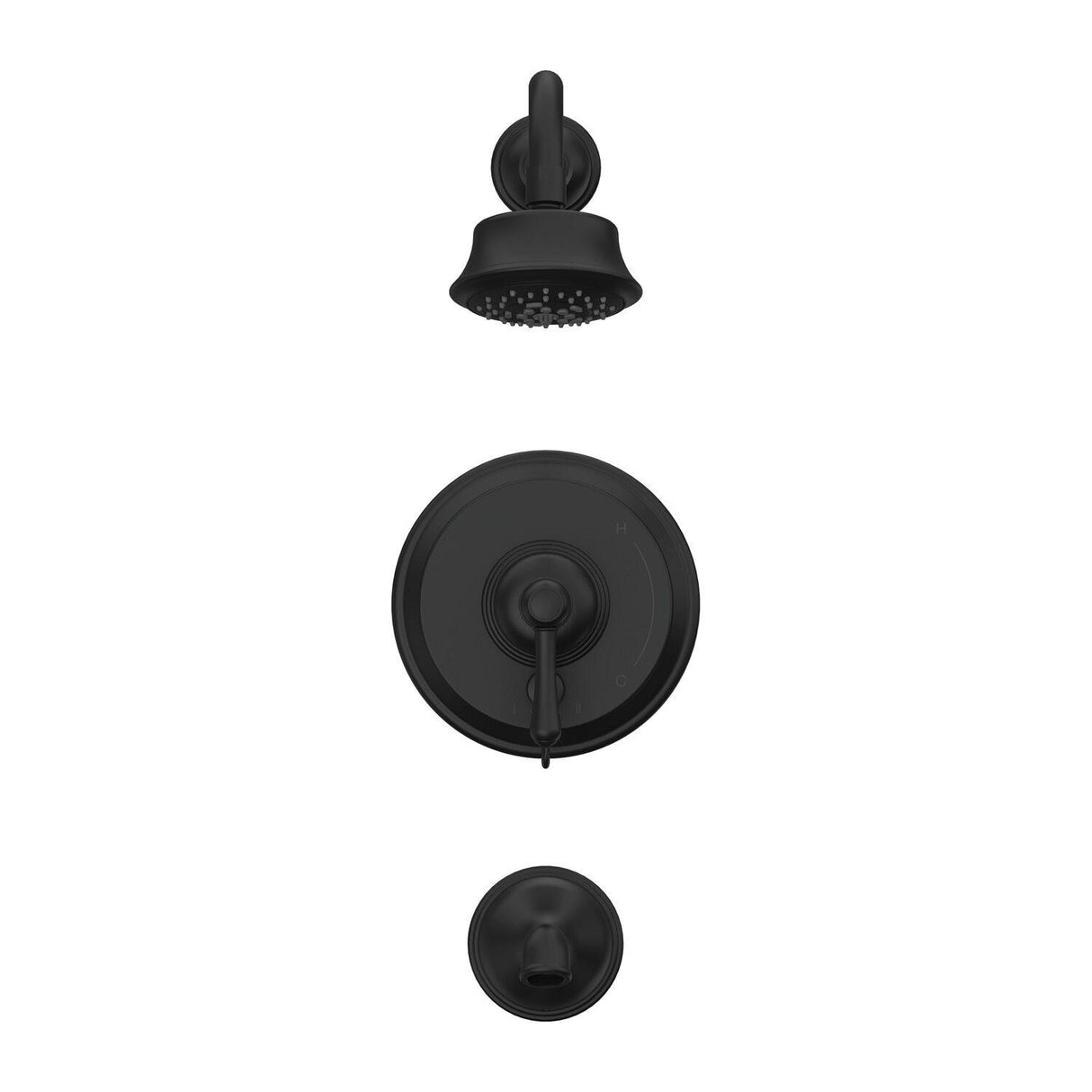 Gerber D500057BSTC Satin Black Opulence Tub & Shower Trim Kit, 1.75GPM