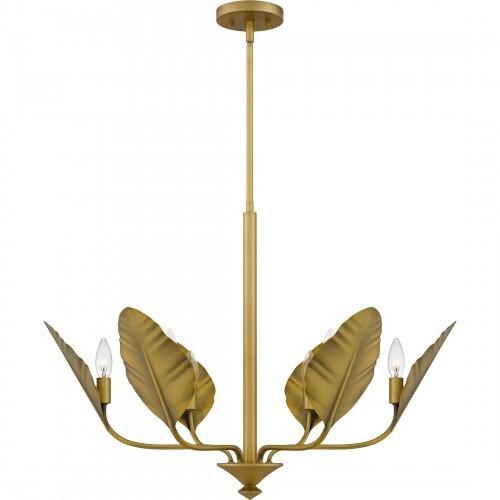 Quoizel BAY5028AB Bayley Chandelier 6 lights aged brass Chandelier
