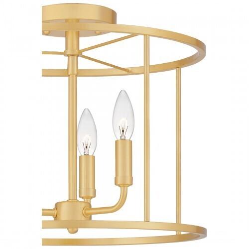 Quoizel ABR1714AB Abner Semi flush 3 light aged brass Semi-Flush Mount