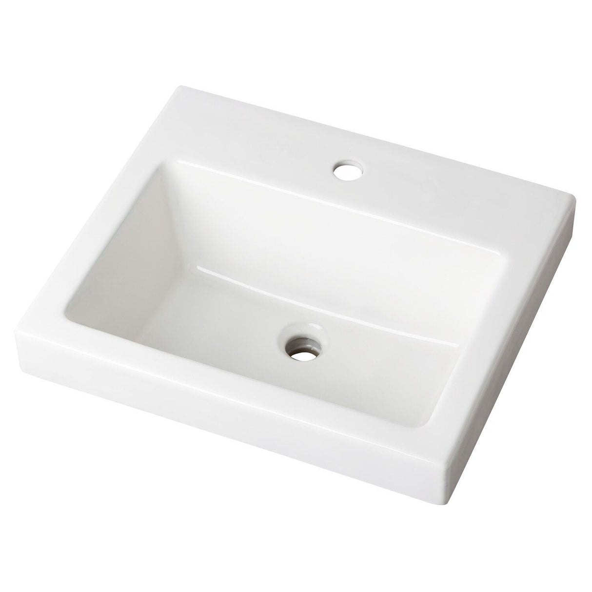 Gerber G0013822 White Wicker Park Rectangular Single Hole Above Counter Bathroom Sink