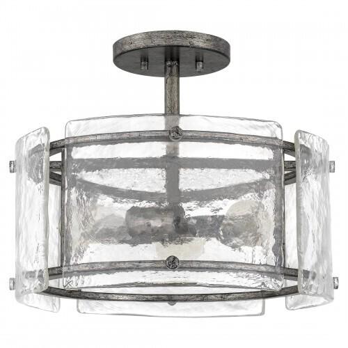 Quoizel FTS1716MM Fortress Semi-flush mount 3 light mottled silver Semi-Flush Mount