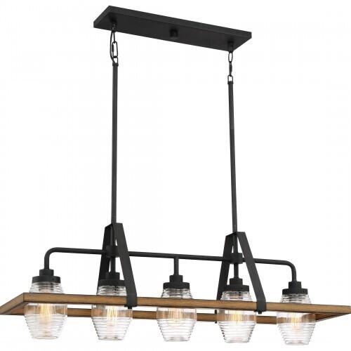 Quoizel GUI540GK Guilford Linear chandelier 5 light grey ash Island Light